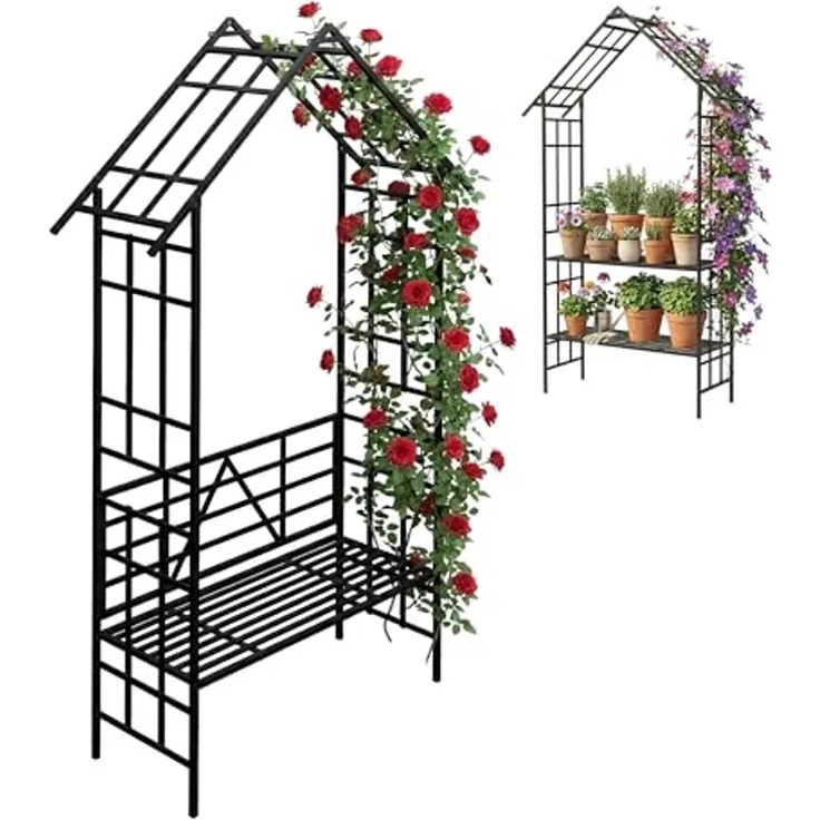 Rosenbogen mit Sitz- oder Blumenbank 10052851