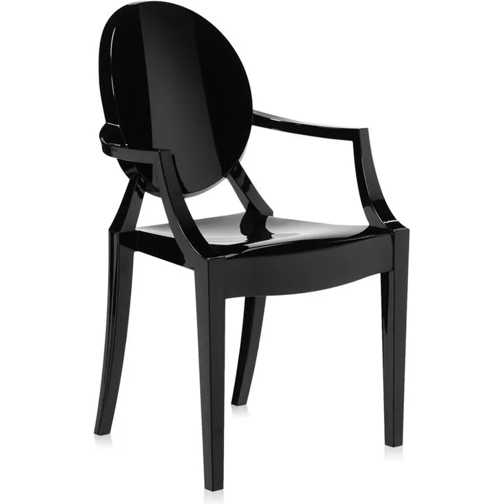Kartell Louis Ghost, Stuhl, 2er-Satz, Schwarz Glänzend