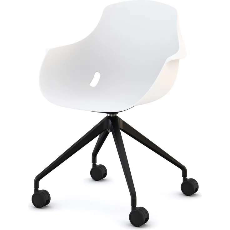 ASSMANN Schalenstuhl Consento Triest mit Rollen Schwarz 63x56x83cm Kunststoff – Bild 5