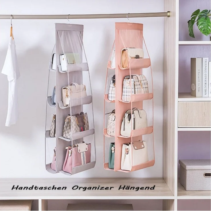 FELIXLEO Hängeregal Handtaschen Organizer Hängeregal Kleiderschrank 8 Taschen – Bild 3