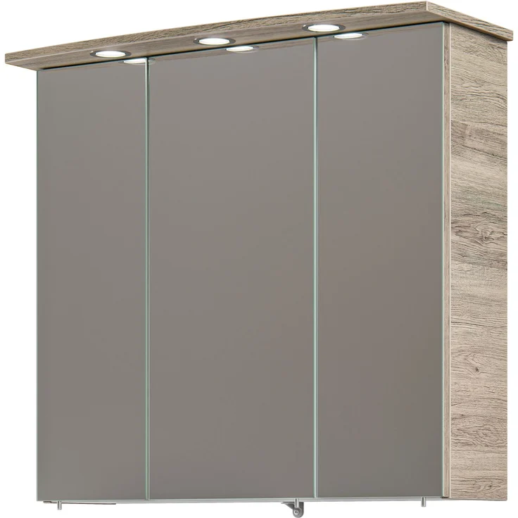 Pelipal Badmöbel-Set Quickset 313, Sanremo Eiche - Keramikwaschtisch, Waschtischunterschrank, Spiegelschrank, Unterschrank, Unterschrank – Bild 2