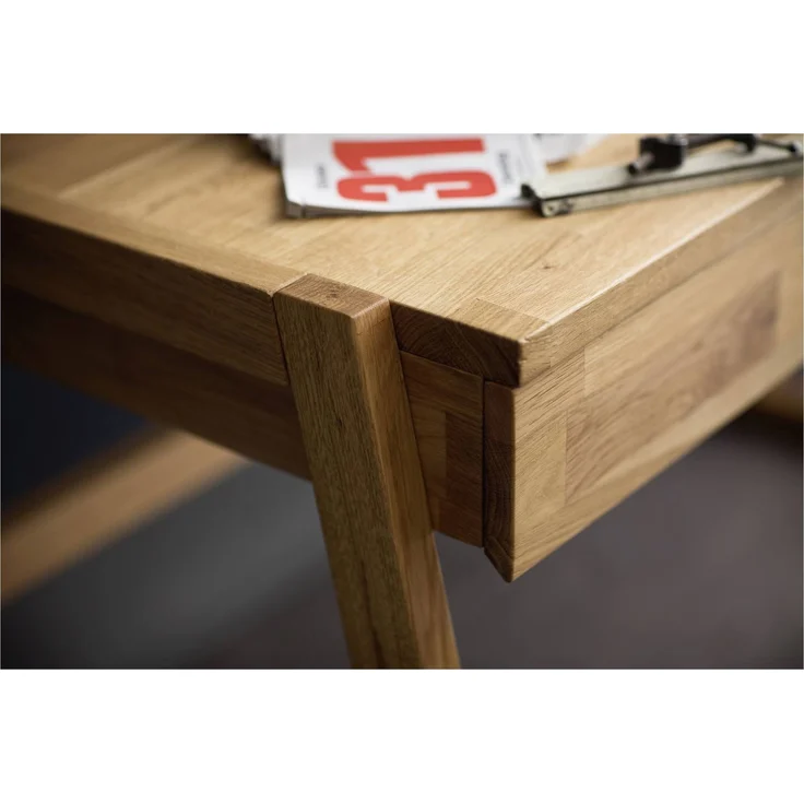 MSZ Design Schreibtisch Sekretär KIRSA Wildeiche massiv geölt Natur 126x55x77 cm – Bild 3