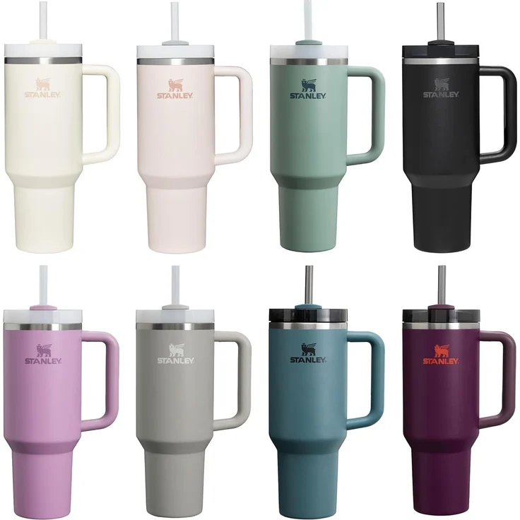 Stanley Quencher H2.0 FlowState Trinkflasche mit Strohhalm 1.2L - Thermobecher Kühlt 11 Stunden - 48 Stunden Eisgekühlt - Spülmaschinenfest - Thermosflasche BPA Frei - Kaffeebecher To Go - Blue Spruce – Bild 10