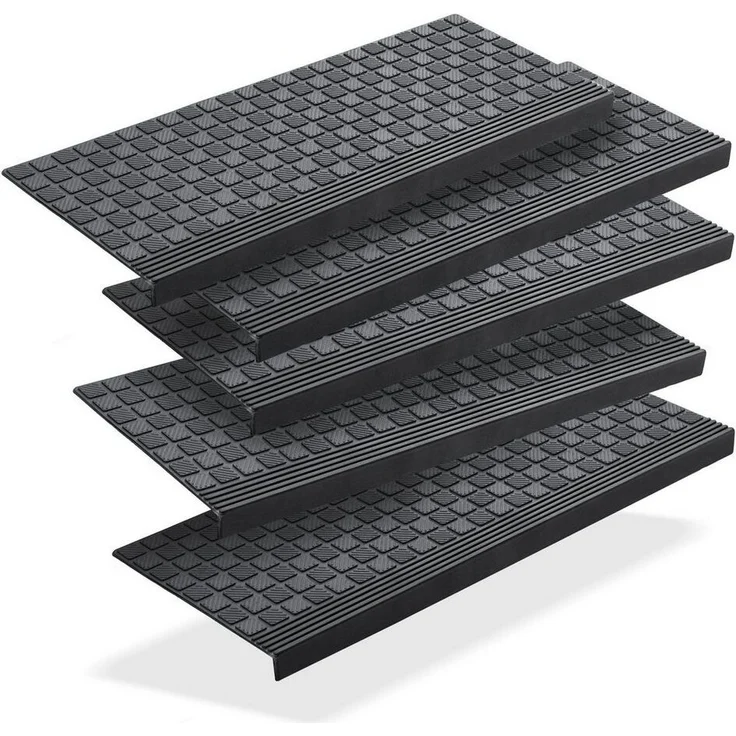 BigDean Stufenmatte 5x Gummi 65x25cm Treppenstufen Außen Antirutschmatten, eckig, Höhe: 30 mm, Rutschfest, Grip-Profil, Selbsklebend, Abriebfest – Bild 5