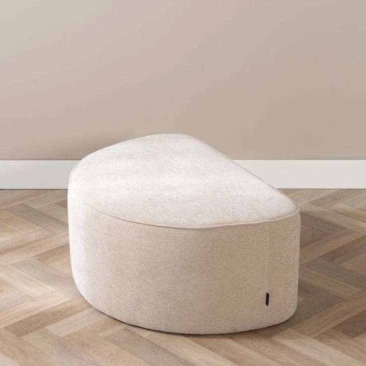 Bronx71 Hocker Lune halbrund Chenille beige – Bild 3