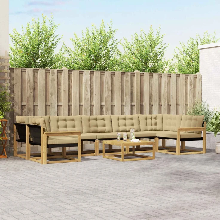 vidaXL Outdoor-Sofagarnitur 8 pcs Weiß und Beige 79 x 79 x 37 cm 3388511 – Bild 1