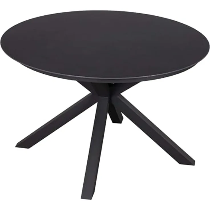 MR. DEKO Gartentisch rund Malaga 120cm Keramik Aluminium Anthrazit, wetterfest & kratzfest (Mit X-Gestell & Keramik-Tischplatte – stilvoller Esstisch für Outdoor, 1-St), Wetterfest & modern – Tisch Höhe anpassbar, pflegeleicht