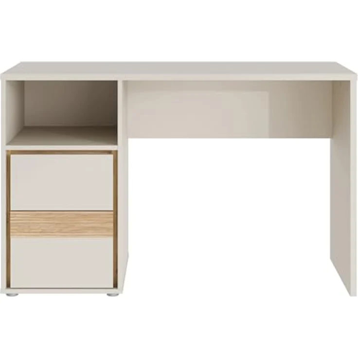 Forte WEXLIN Schreibtisch 120, moderner Schreibtisch mit Stauraumfach und Schranktür, Kinder- und Jugendzimmer, Kaschmir|Beige|Mauvella Eiche Holzdekor, 119,7 cm breit x 75,7 cm hoch x 50,2 cm tief – Bild 4