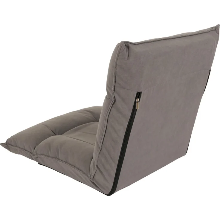 Bodensessel HWC-N44, Relaxsessel Bodenkissen Bodensofa Klappsessel 6 Relaxpositionen, stabiles Gestell Samt ~ dunkelgrau – Bild 6