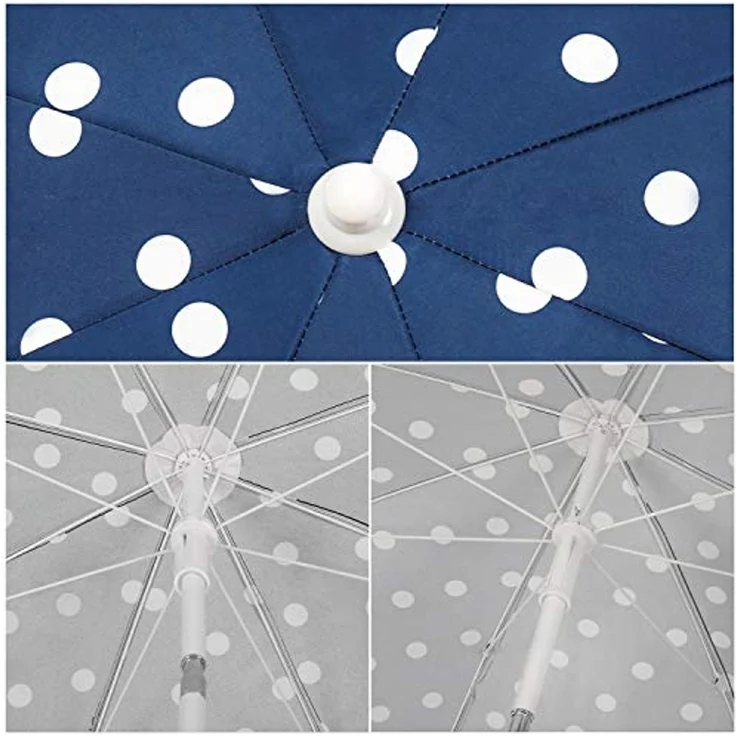 Sekey Sonnenschirm Ø 160 cm Balkonschirm Rund Strandschirm Sonnenschirm mit Schutzhülle, LxB: 160,00x160,00 cm, Neigungswinkel verstellbar, Höhe verstellbar, mit Tragetasche – Bild 3