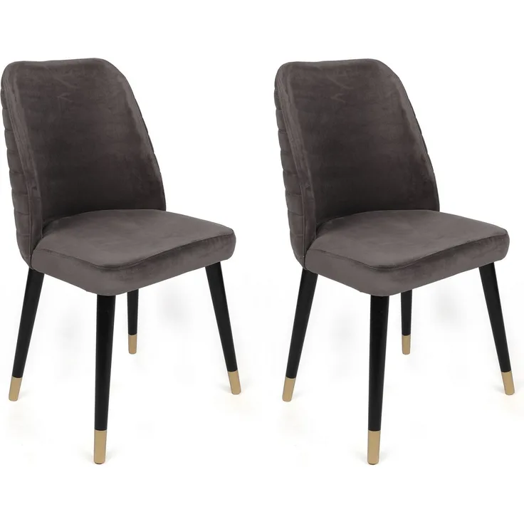 Skye Decor 'Hugo-361 V2' Stuhlset (2-teilig), Anthrazit / Schwarz, 50 x 90 x 49 cm