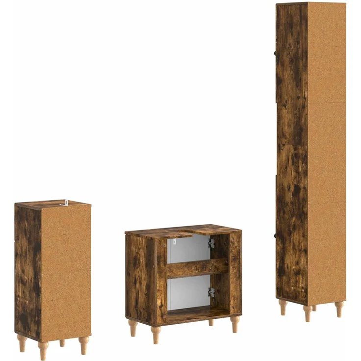 vidaXL 3-teiliges Badezimmer-Schranksystem ALKMAAR Räuchereiche 3417833 – Bild 6