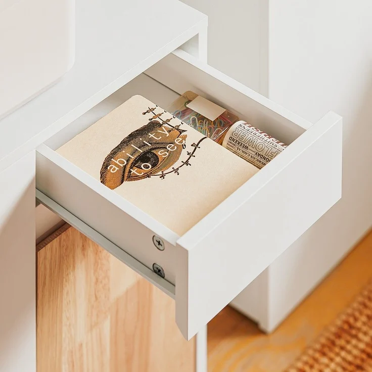 SoBuy ASK04-WN Schubladenschrank Büro, Spanplatte, Lackiert, Weiß, 63 x 88 x 42 cm – Bild 6