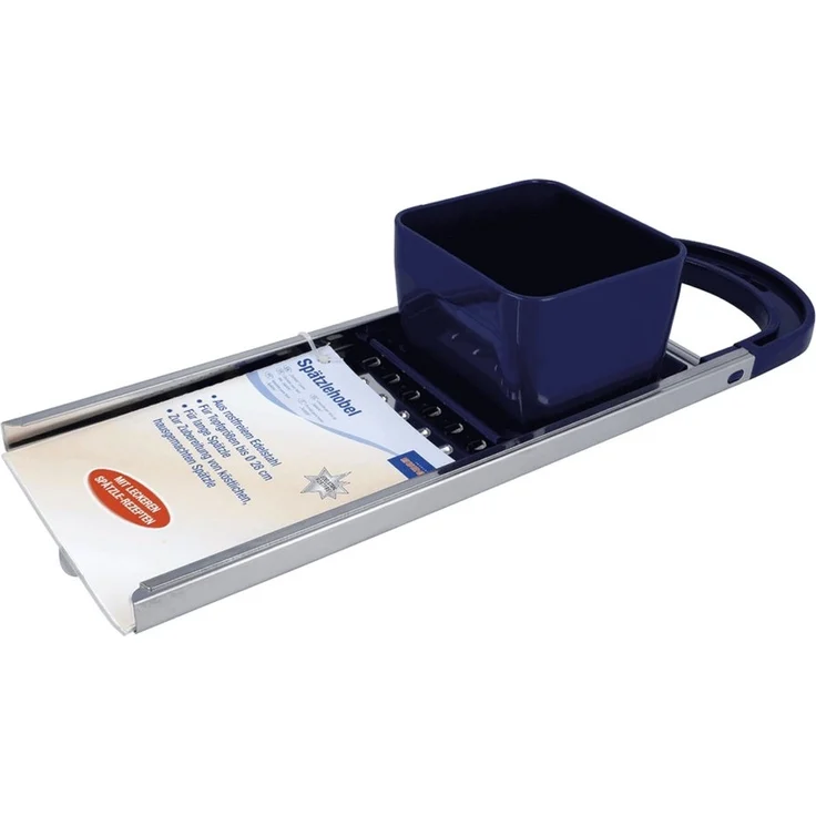 EUROHOME Spätzlehobel Edelstahl Spätzlereibe ohne Nase für Knöpfle mit Kunststoffgriff, Edelstahl, (1-St, Spätzlehobel 33 x 11 x 6,3 cm), Spätzlepresse runde Löcher - Reibe mit Trichter – Bild 3