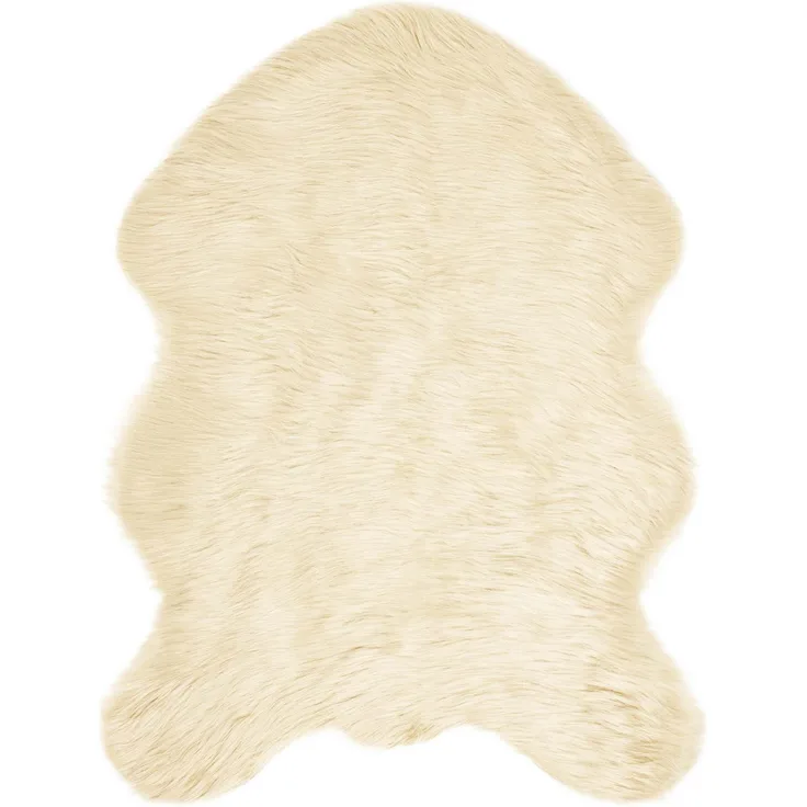 vidaXL Kunstschaffell Teppich Tafalla Creme 80 x 120 cm Polyester 42021520