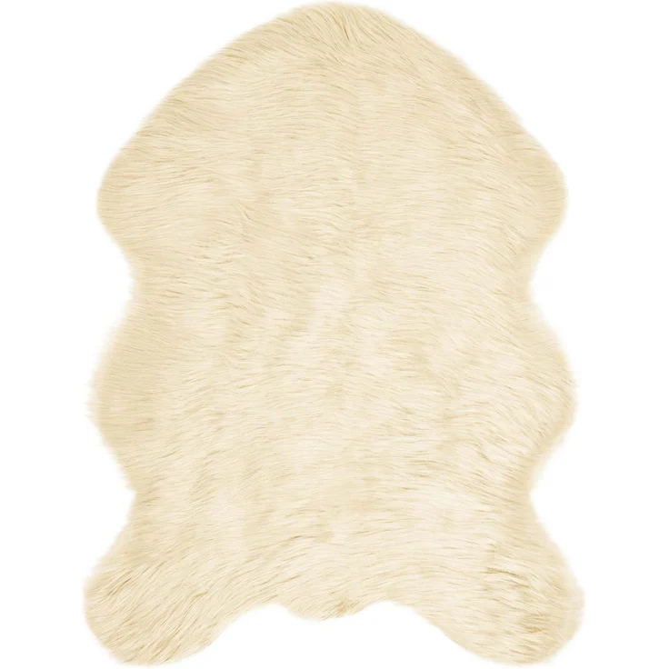 vidaXL Kunstschaffell Teppich Tafalla Creme 80 x 120 cm Polyester 42021520 – Bild 1