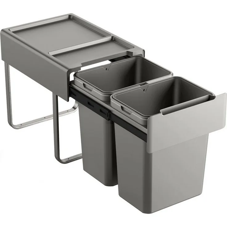 SVITA Einbaumülleimer, Unterschrank, Auszug, Mülltrennung, 2x20 Liter