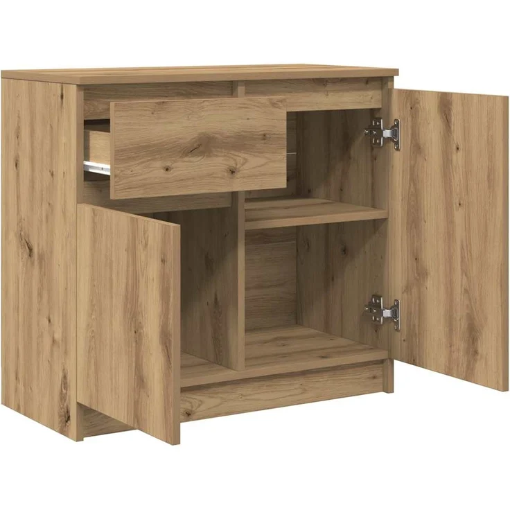 vidaXL Sideboard mit Schublade Artisan-Eiche 71x35x65 cm Holzwerkstoff 861606 – Bild 4