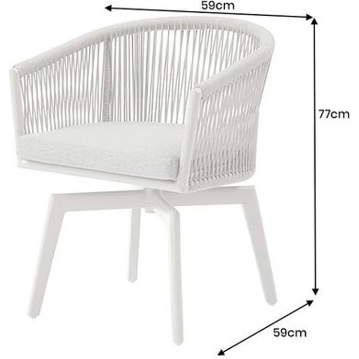 riess-ambiente Gartenstuhl ROPE greige - Aluminium, inkl. Kissen, In- und Outdoor, 360° drehbar (Einzelartikel, 1 St), wetterfester Gartensessel mit Geflecht - ideal für Balkon & Terrasse – Bild 4