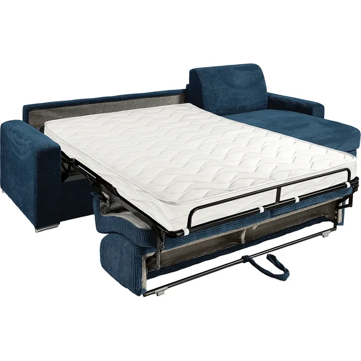 Vente-unique - CALITO Sofa SamtStoff Blau - B 223 cm152 cm x H 85 cm x L 278 cm – Bild 4