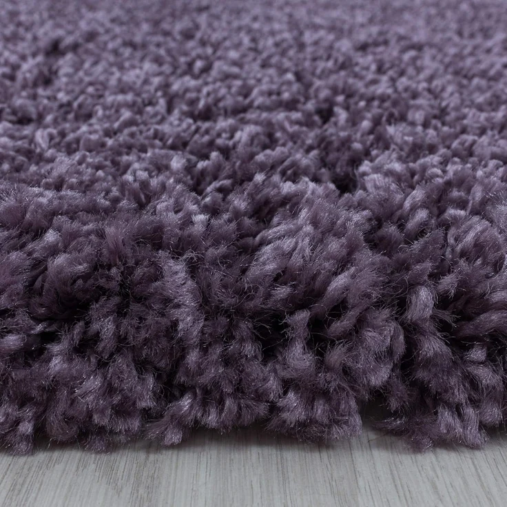 HomebyHome Shaggy Hochflor Wohnzimmerteppich Läufer 80x150 cm Violett - Flur Teppich Flauschig, Modern, Plüsch und Extra Weich - Ideal als Bettvorleger im Schlafzimmer und als Küchenläufer – Bild 3