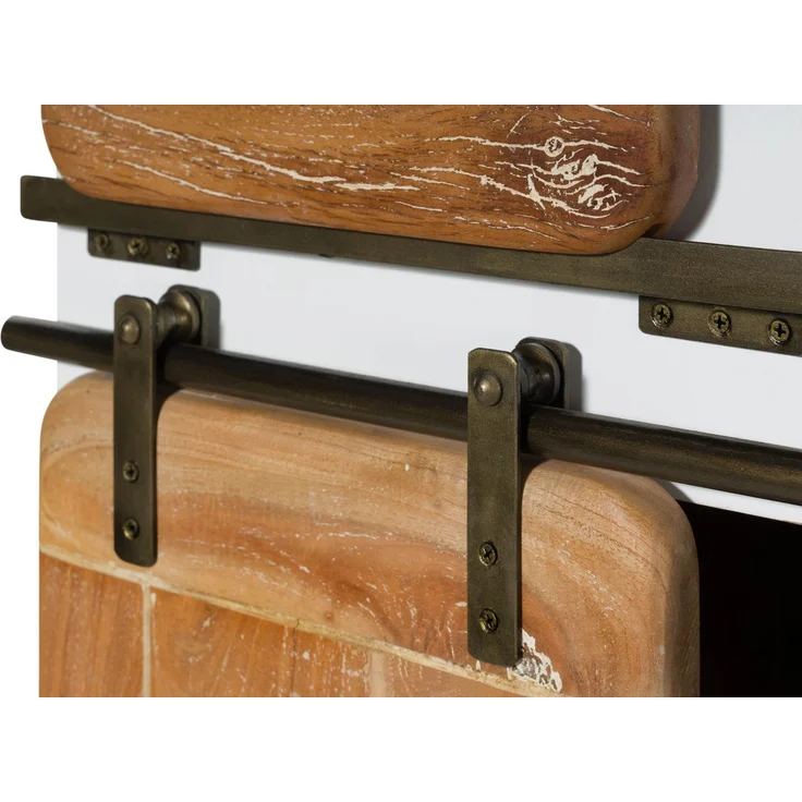 Schrank Mango / Altholz 80x45x175 weiß lackiert RAILWAY LUX #516 – Bild 4