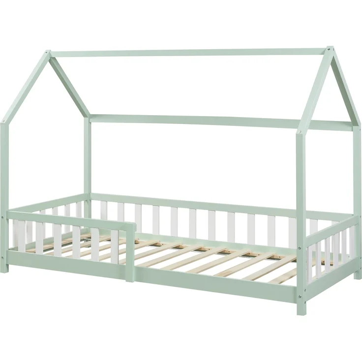 Hausbett Hesel mit Rausfallschutz 90x200cm Mintgrün [en. casa] – Bild 2