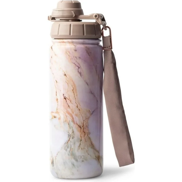 MAMEIDO Thermoflasche, mit 2-in-1 Deckel, Strohhalm und Handschlaufe in 500 ml, 700 ml & 1,2l