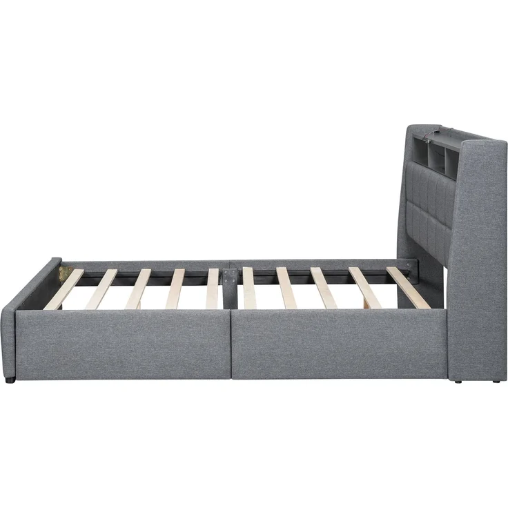 Kinderbett 140×200/90×200 cm aus Massivholz mit Schreibtisch, weiß – Bild 5