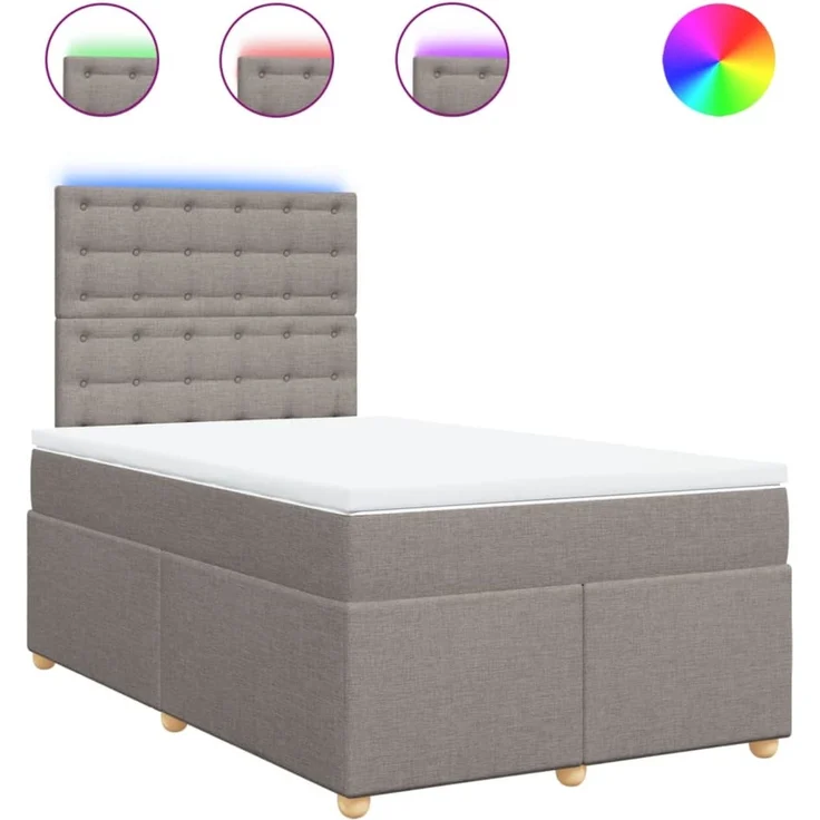 vidaXL Boxspringbett mit Matratze Taupe 120x200 cm Stoff 3293565 – Bild 2