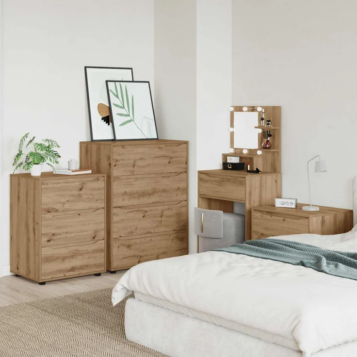 vidaXL Stauraumschränke 80 x 48 x 105 cm Holzwerkstoff Artisan-Eiche 3406234 – Bild 4