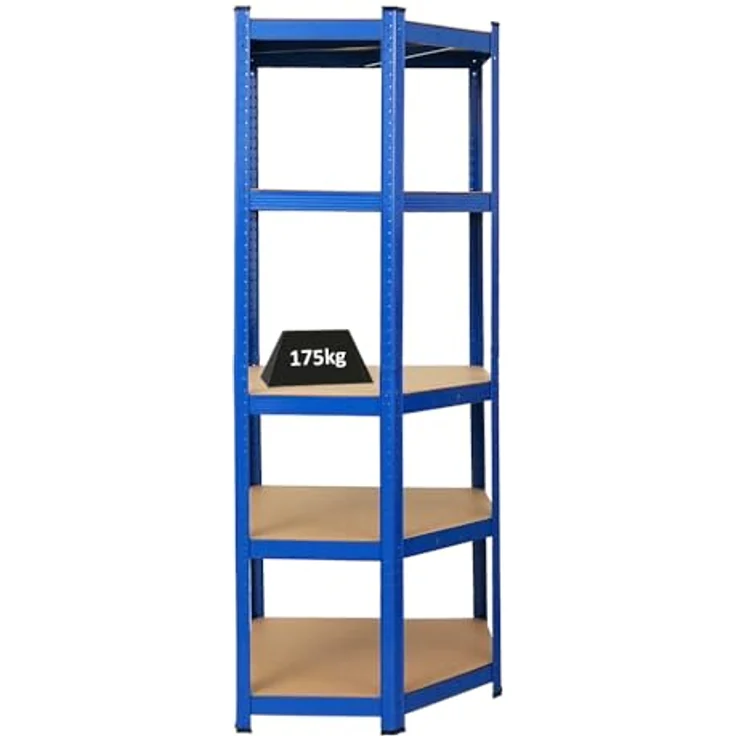 PROREGAL Eckregal Ragnar 1x: 180 x 70 x 40 cm Blau Fachlast 175kg, Kellerregal, Steckregal, Garagenregal, Lagerregal – Bild 5