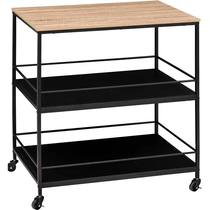 5 five simply smart Servierwagen, groß, 2 Ebenen, Schwarz Aliaj – Bild 1