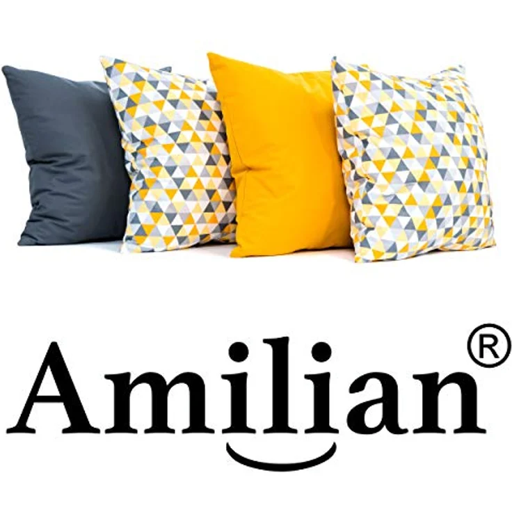 Amilian Dekokissen 4er Set - Dekokissen mit Füllung - 50x50 cm - Deko Kissen – Bild 8