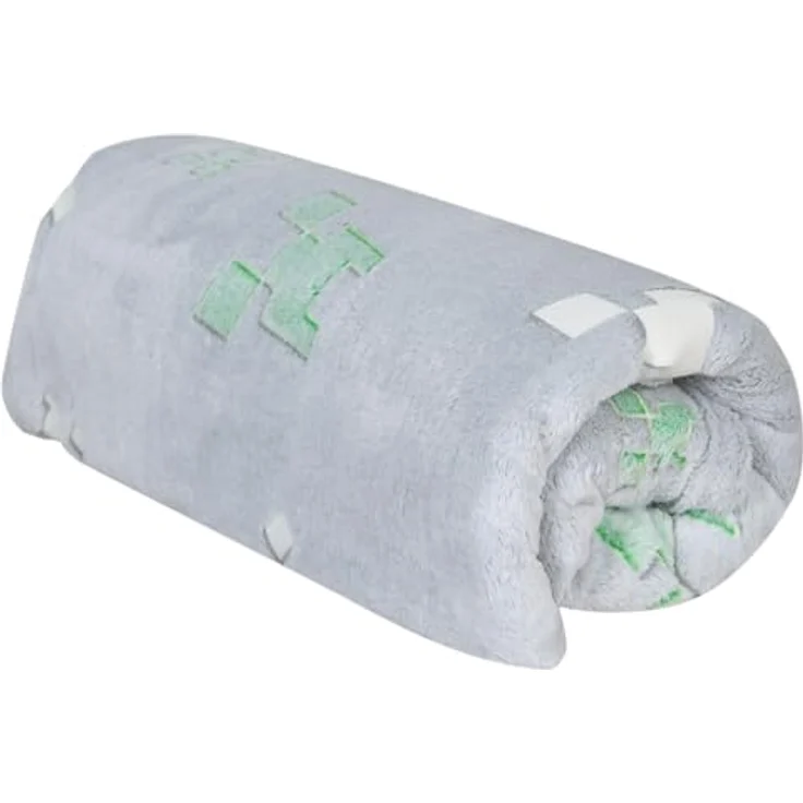 Minecraft Kuscheldecke, Dunkelgrau, pflegeleicht, 130x150 cm, Gaming-Wohndecke – Bild 8