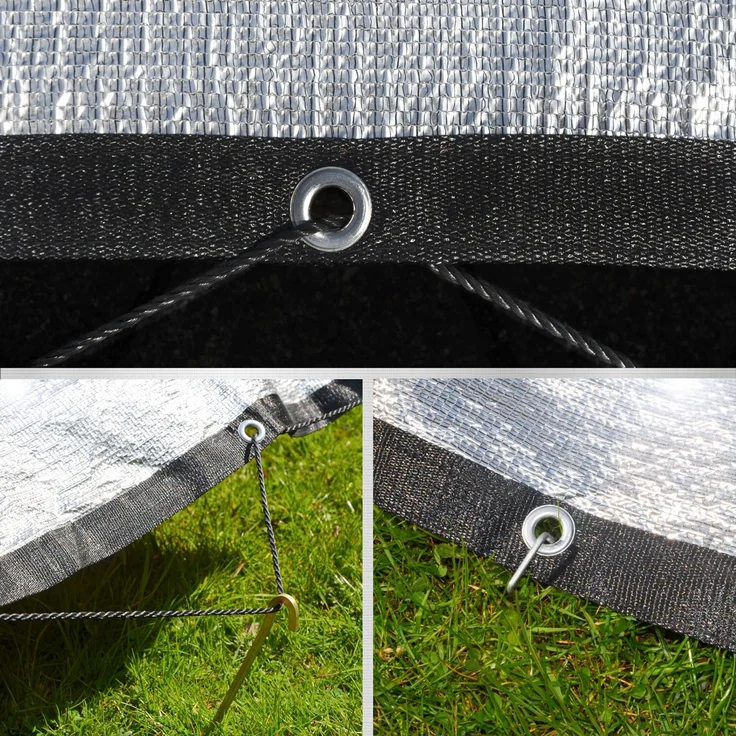 6x4 m Aluminium Schattennetz Sonnenschutz Hitzeschutz – Bild 7