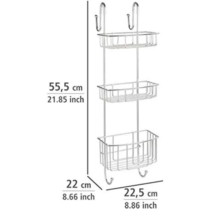WENKO OLESI Duschablage, Chrom glänzend, 3 Etagen, Edelstahl rostfrei, zum Einhängen – Bild 4