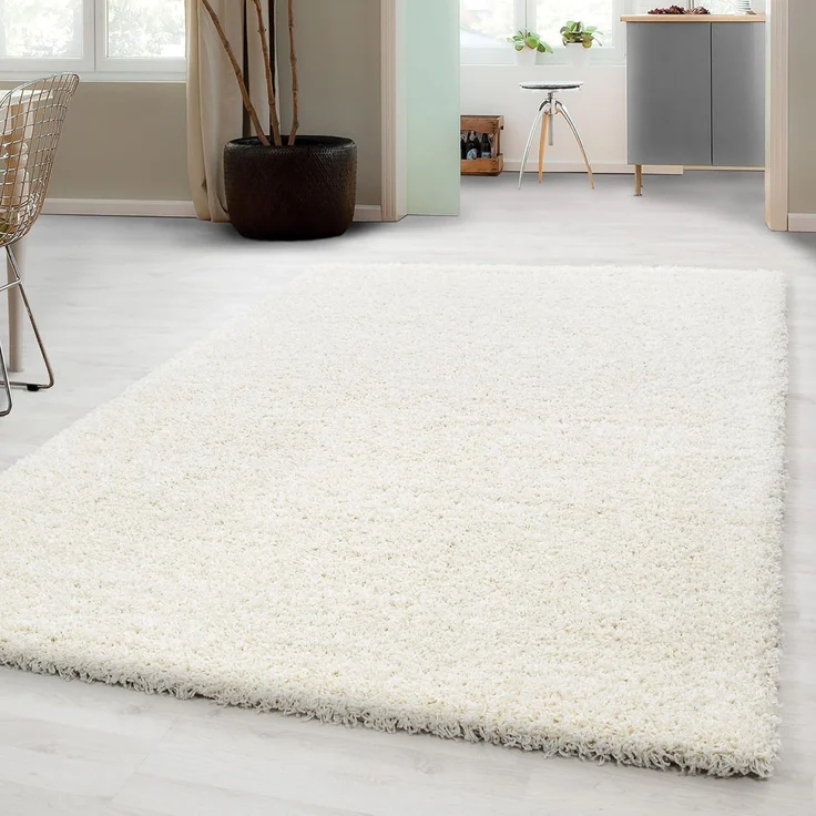 Carpetsale24 Shaggy Hochflor Teppich Wohnzimmer 300x400 cm Creme - Modern Flauschiger Teppich Extra Weich, Pflegeleicht und Einfarbig - Ideal als Teppich für Schlafzimmer, Esszimmer und Küche – Bild 1