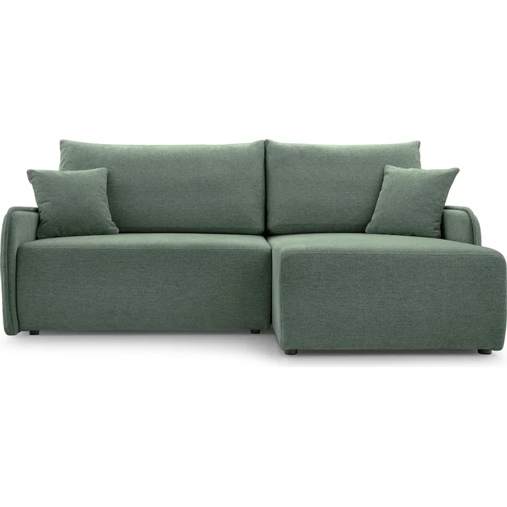 Selsey 'Netarro' Ecksofa mit Schlaffunktion, Bettkasten und Chenille-Bezug, salbeigrün, rechts – Bild 5