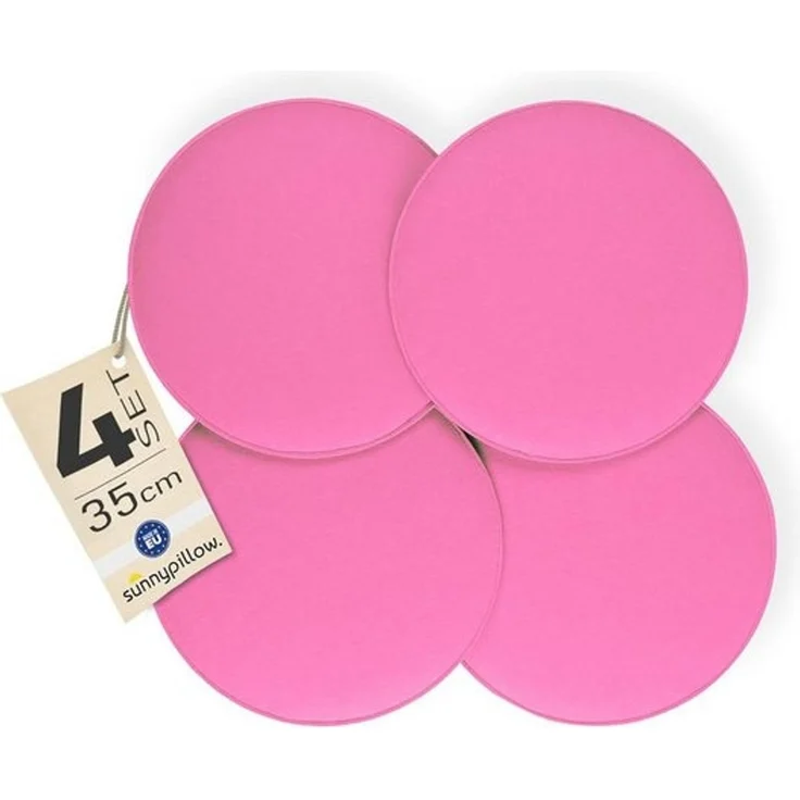 sunnypillow Stuhlkissen 4er Set Sitzkissen Filz Stuhlkissen rund Ø 36cm Filzkissen, Rosa – Bild 4
