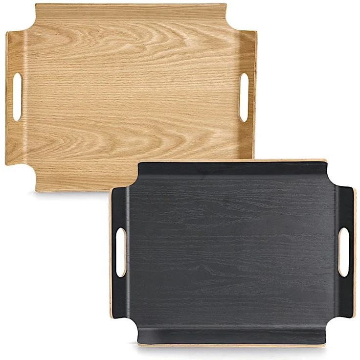 ZELLER 25655 Serviertablett, Holz/Wengefurnier schwarz, ca. 44,5 x 33,5 x 4,5 cm – Bild 4
