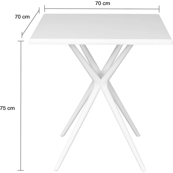 LC Garden »Vesta« Gartentisch 70x70cm eckig weiß – Bild 2