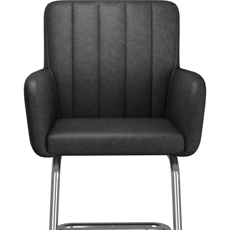 Esszimmerstühle 56x57x86 cm, 6er Set aus Kunstleder in Schwarz mit Z-förmiger Rückenlehne – Bild 10