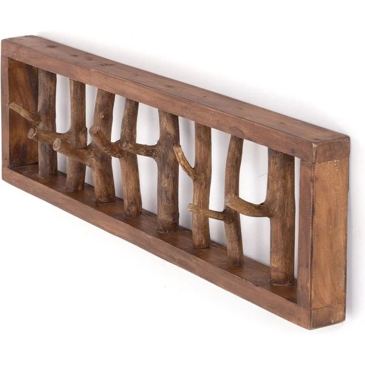 DESIGN DELIGHTS Wandgarderobe WANDGARDEROBE TREIBHOLZ UNIKAT, 80x22cm (BxH), Garderobe, Hakenleiste – Bild 5