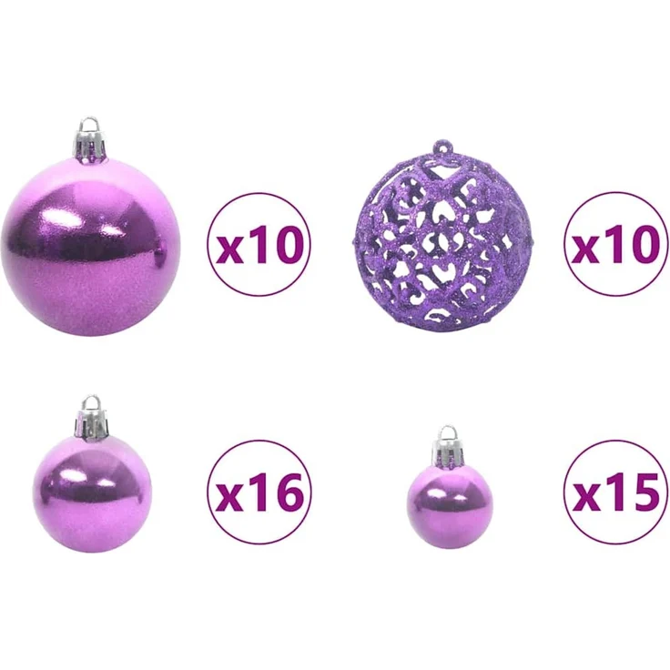 vidaXL Weihnachtsbaum mit LED-Beleuchtung Rosa 180 cm PVC und Stahl 3396435 – Bild 8