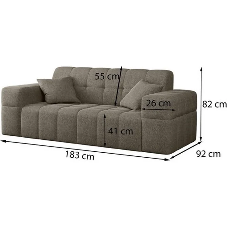 Sofa Designersofa NANCY 2-Sitzer in Stoff Neve Macchiato – Bild 3