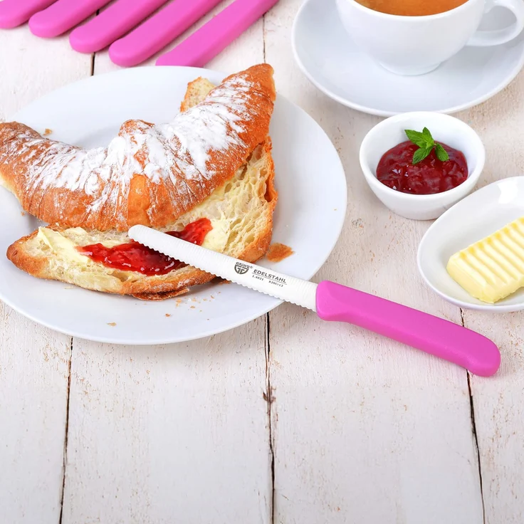 Frühstücksmesser / Brötchenmesser 6 Stück, pink – Bild 3