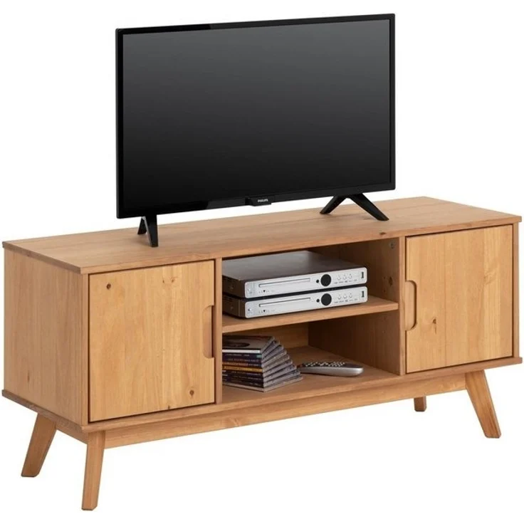 IDIMEX Lowboard TIVOLI, TV Board aus Kiefer Massivholz, Fernsehtisch mit 2 Türen gebeizt – Bild 4