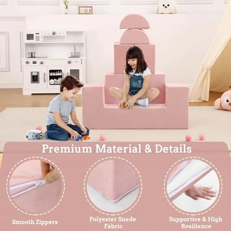 Kinderbett, Schlafsofa, ausziehbar mit 6 Modulen, Futon, faltbar, Möbel für Kinderzimmer, Schlafzimmer, Spielzimmer – Bild 4