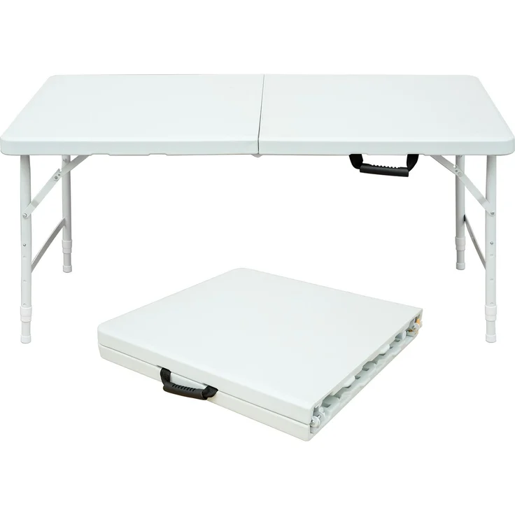 Abrihome Gartentisch 25 cm höhenverstellbar mit 135 kg Tragkraft, Weiß, 74x61x125 cm – Bild 2